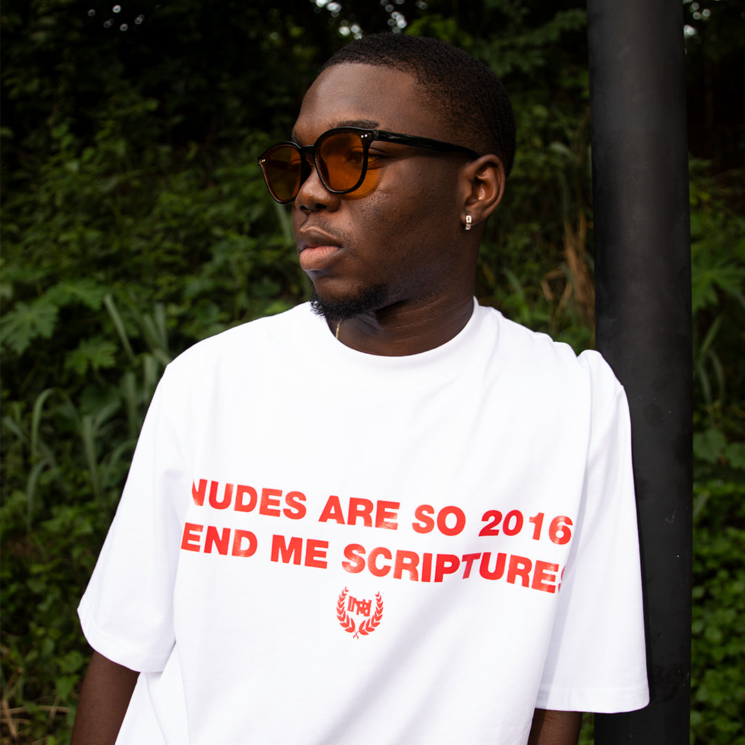SMS(Send-Me-Scriptures) Tee White