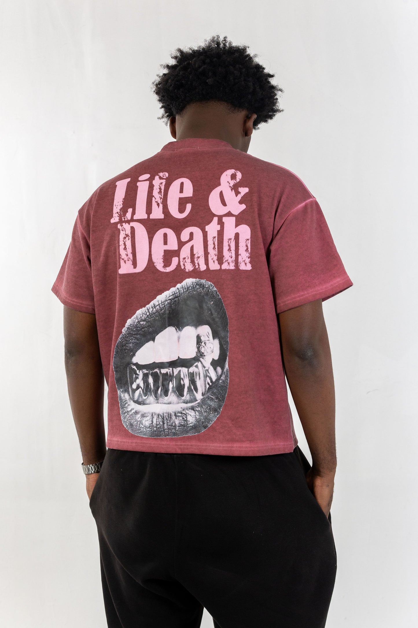 Life and Death Tee Burgundy