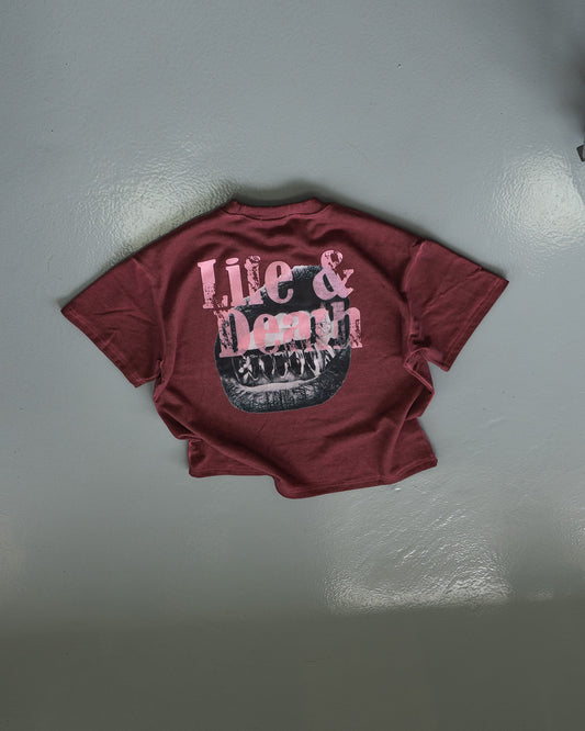 Life and Death Tee Burgundy