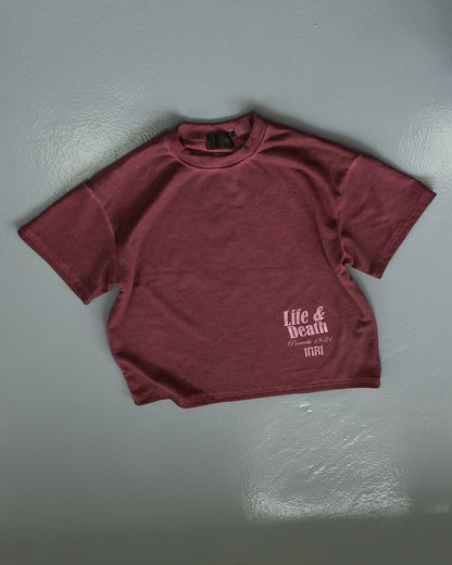 Life and Death Tee Burgundy